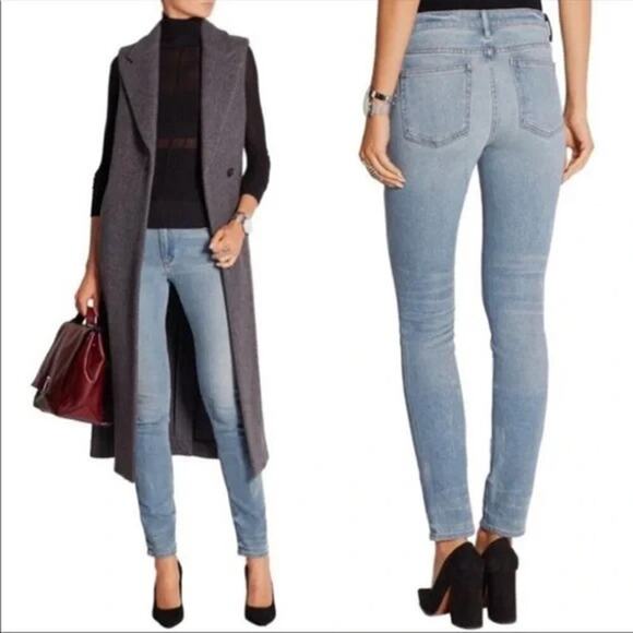 DENIM X Alexander Wang 001 Skinny Jeans Light Denim Fade Size 24 Classic - Picture 1 of 10